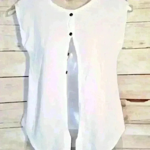 BODY CENTRAL Hi/Low WHITE Cotton OPEN FLAP BACK Top Lightweight shirt size Sm - Picture 5 of 7